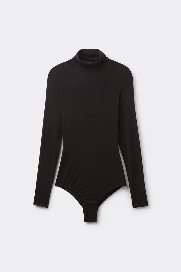 Body mit hohem Kragen aus ultraleichtem Modal mit Kaschmir Body mit hohem Kragen aus ultraleichtem Modal mit Kaschmir
