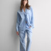 Chambray Ni Pyjama in voller Länge aus Baumwolle und Modal