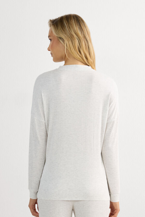 Chic Comfort Langarm-Modal-Oberteil mit Knöpfen Chic Comfort Langarm-Modal-Oberteil mit Knöpfen