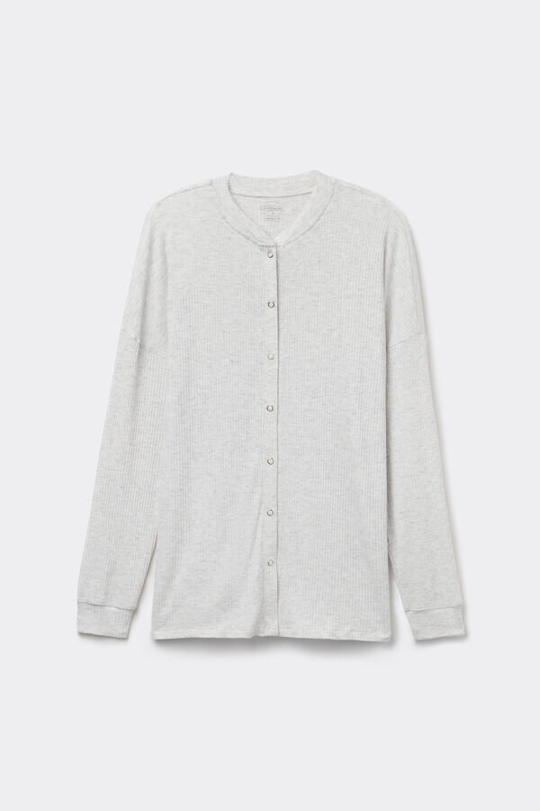 Chic Comfort Langarm-Modal-Oberteil mit Knöpfen Chic Comfort Langarm-Modal-Oberteil mit Knöpfen