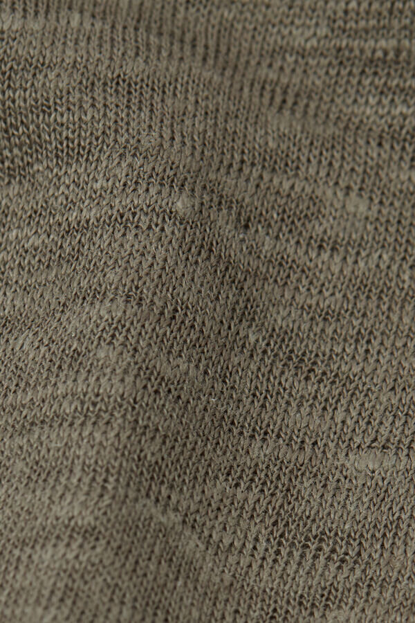 Das Kurzarm-Oberteil aus reinem Leinen Das Kurzarm-Oberteil aus reinem Leinen