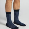 Gerippte Crew-Socken aus Lisle-Baumwolle