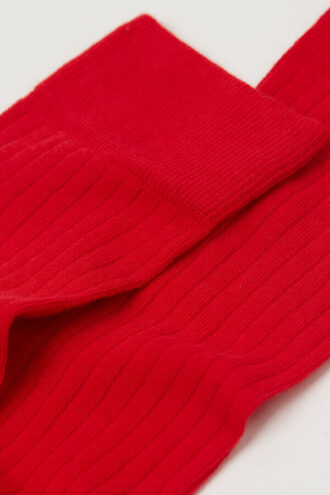 Gerippte Kniestrümpfe aus weicher Baumwolle