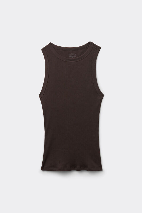 Geripptes Tanktop aus hochwertiger Baumwolle Geripptes Tanktop aus hochwertiger Baumwolle