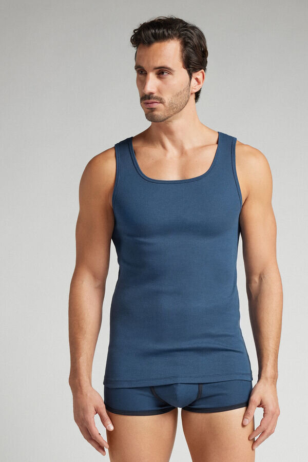 Hochwertiges Baumwoll-Tanktop mit Rippstrick Hochwertiges Baumwoll-Tanktop mit Rippstrick