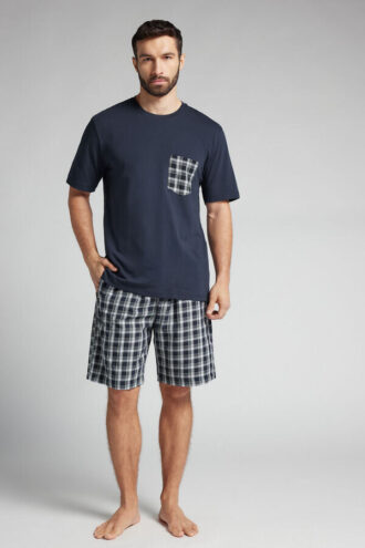 Karierte Pyjamahose aus Baumwolle