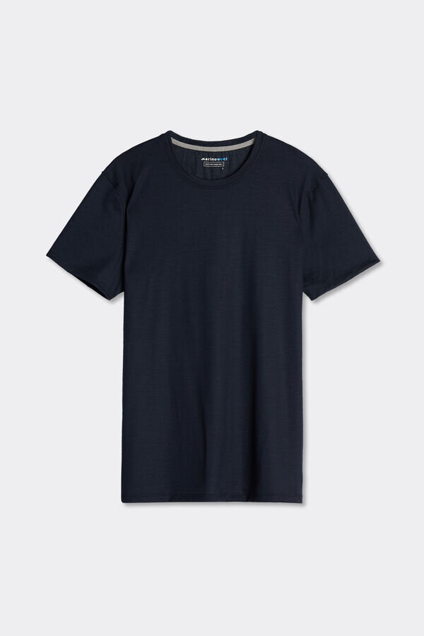 Kurzarm-T-Shirt aus Stretch-Merinowolle Kurzarm-T-Shirt aus Stretch-Merinowolle