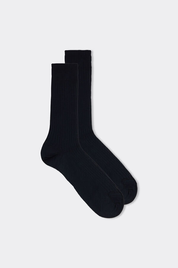 Kurze gerippte Socken aus ägyptischer Baumwolle Kurze gerippte Socken aus ägyptischer Baumwolle