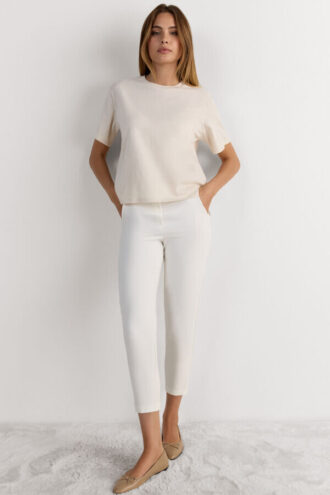 Kurzärmeliges Oberteil aus Baumwolle mit kastenförmiger Passform