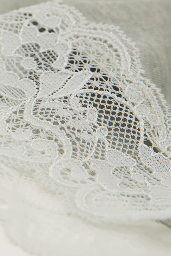 Kurzärmeliges Pyjama-Oberteil mit Spitzenbesatz aus Modal Kurzärmeliges Pyjama-Oberteil mit Spitzenbesatz aus Modal