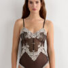 Lace Bodysuit aus Tüll und Spitze mit Pretty Flowers