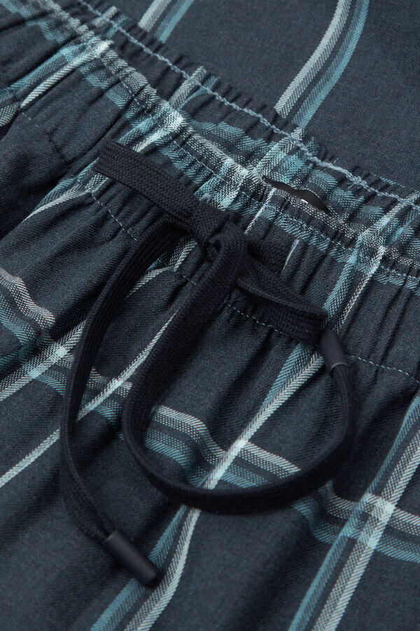 Lange Hose aus Denimstoff mit Karomuster Lange Hose aus Denimstoff mit Karomuster