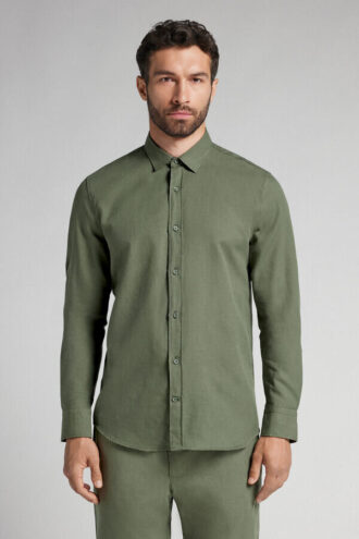 Leinen- und Baumwollhemd