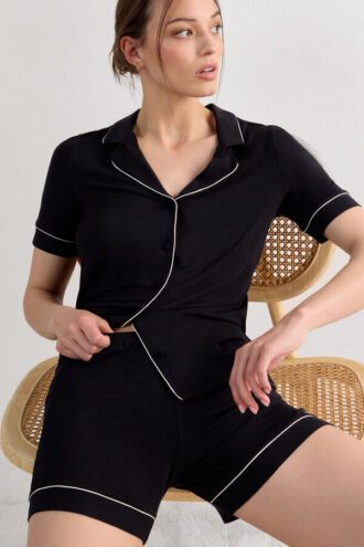 Modal-Shorts mit kontrastierendem Besatz