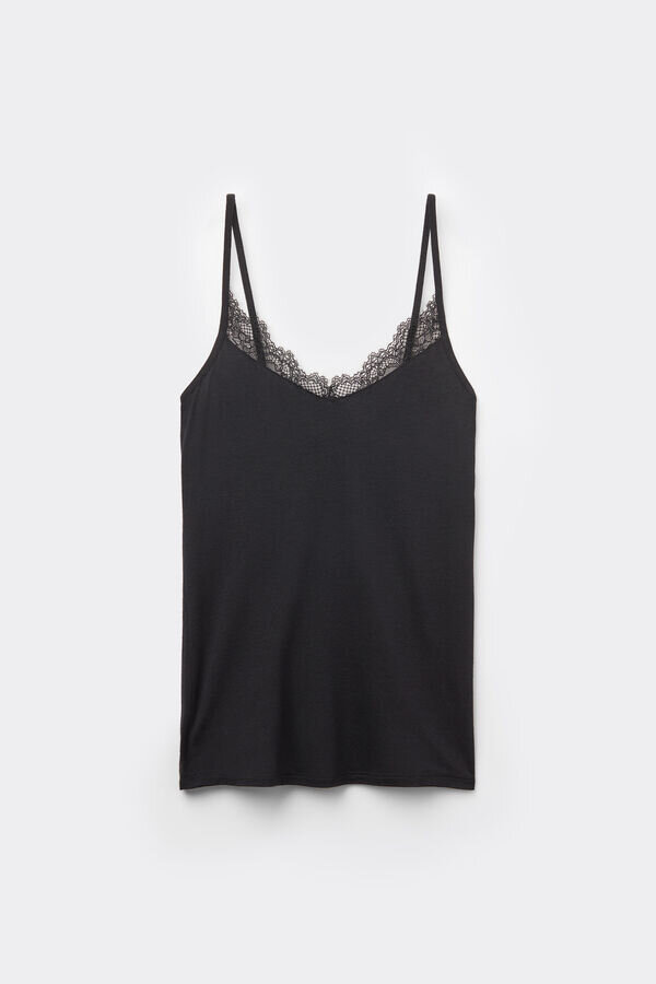 Modal Ultralight Cashmere Blend Top mit Spitze Modal Ultralight Cashmere Blend Top mit Spitze