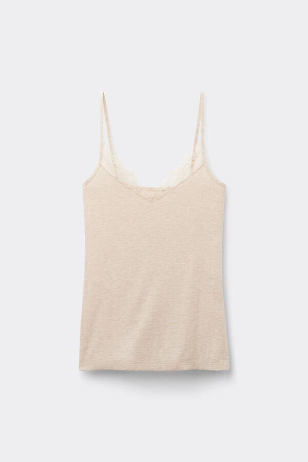 Modal Ultralight Cashmere Blend Top mit Spitze Modal Ultralight Cashmere Blend Top mit Spitze