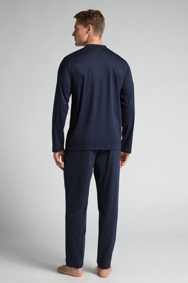 Premium-Pyjama aus merzerisierter Baumwolle mit Punktmuster Premium-Pyjama aus merzerisierter Baumwolle mit Punktmuster