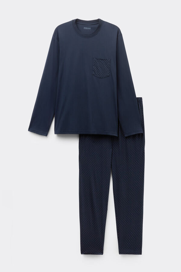 Premium-Pyjama aus merzerisierter Baumwolle mit Punktmuster Premium-Pyjama aus merzerisierter Baumwolle mit Punktmuster