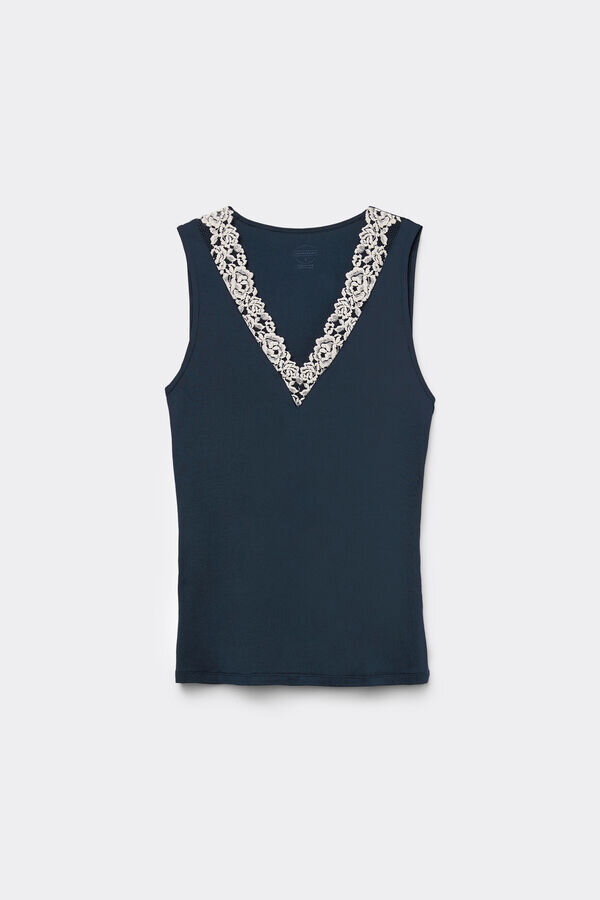 Pretty Flowers Modal and Lace Tank Top Pretty Flowers Modal and Lace Tank Top