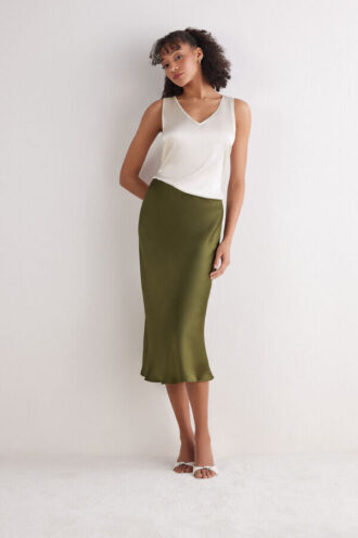 Seiden-Tanktop mit V-Ausschnitt