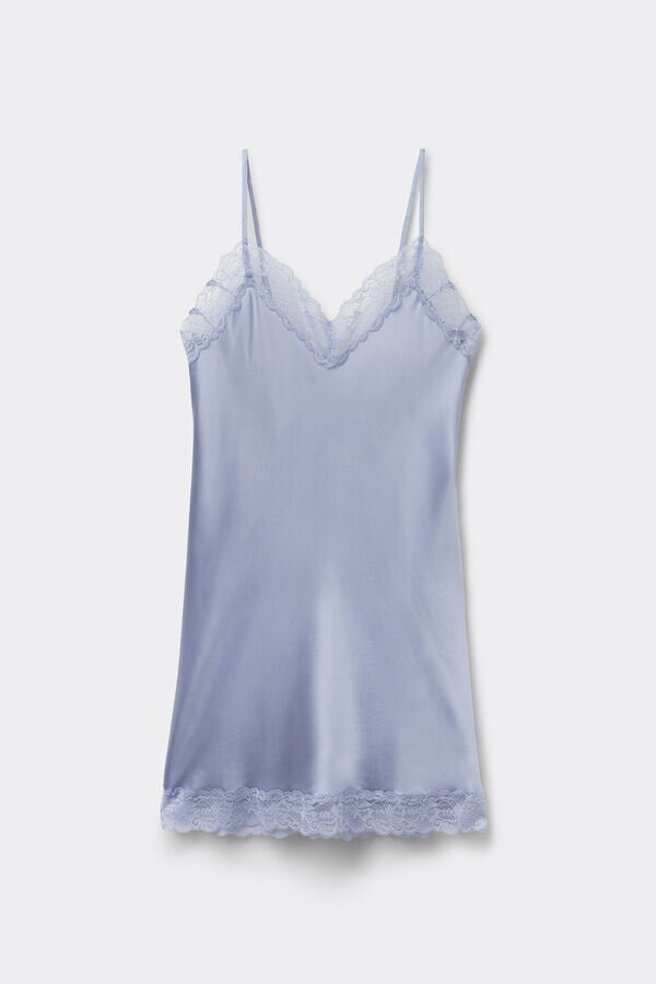 Seidenunterkleid mit Spitzeneinsatz Seidenunterkleid mit Spitzeneinsatz