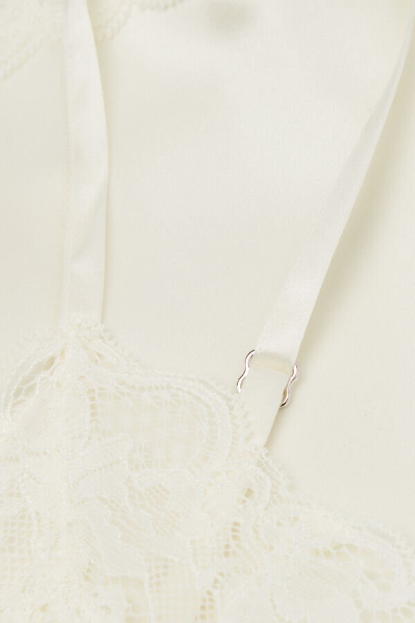 Seidenunterkleid mit Spitzeneinsatz Seidenunterkleid mit Spitzeneinsatz