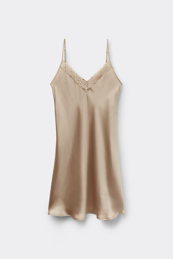 Seidige Blumen Seiden- und Spitzen-Negligé Seidige Blumen Seiden- und Spitzen-Negligé