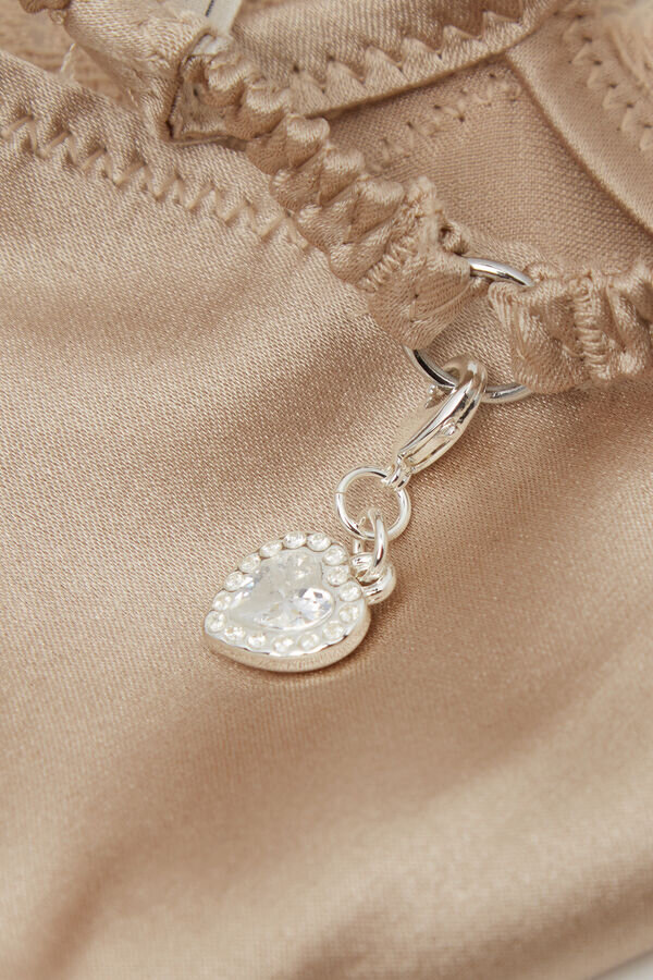 Seidiger Thong aus Seide und Spitze mit Blumenmuster Seidiger Thong aus Seide und Spitze mit Blumenmuster