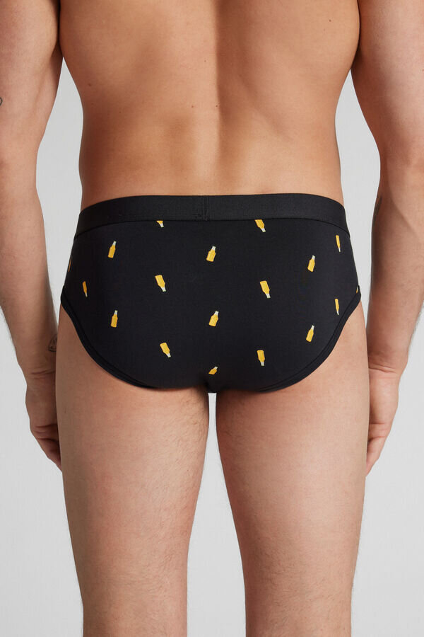 Slips aus hochwertiger Baumwolle mit Bierflaschen-Print Slips aus hochwertiger Baumwolle mit Bierflaschen-Print