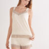 Tank-Top mit Spitzenbesatz Kurzer Pyjama aus Modal Tank-Top mit Spitzenbesatz Kurzer Pyjama aus Modal
