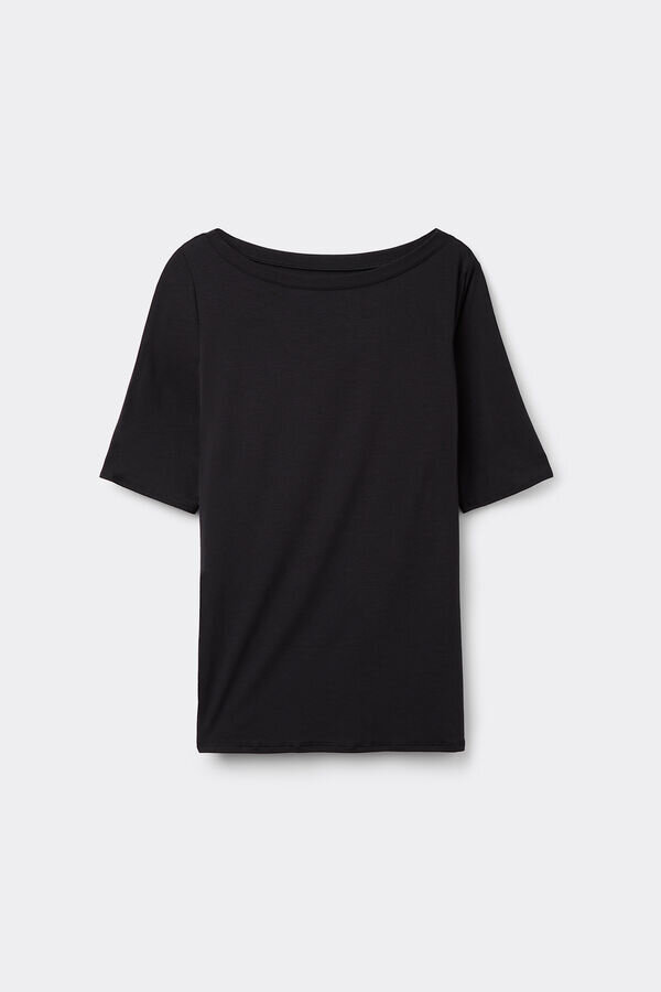 Top mit U-Boot-Ausschnitt aus frischem Bambus Top mit U-Boot-Ausschnitt aus frischem Bambus