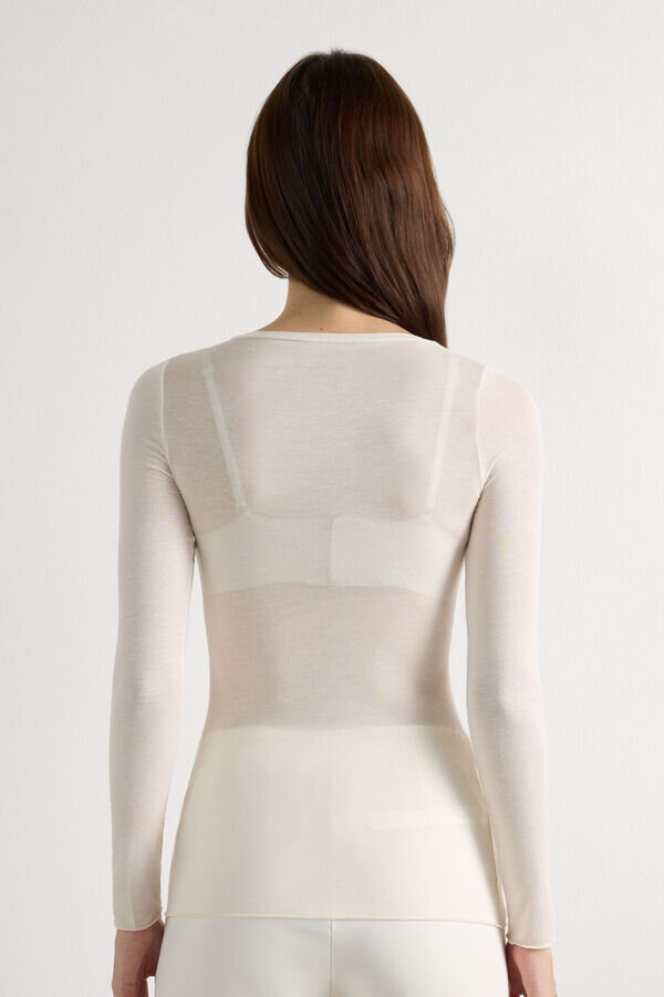 Top mit V-Ausschnitt aus ultraleichtem Modal mit Kaschmir Top mit V-Ausschnitt aus ultraleichtem Modal mit Kaschmir