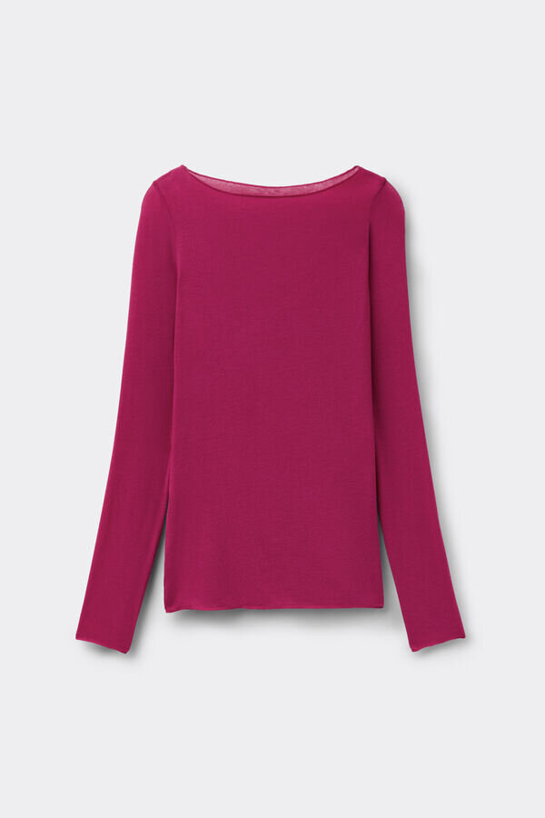 Ultraleichtes Oberteil aus Modal-Kaschmir mit U-Boot-Ausschnitt Ultraleichtes Oberteil aus Modal-Kaschmir mit U-Boot-Ausschnitt